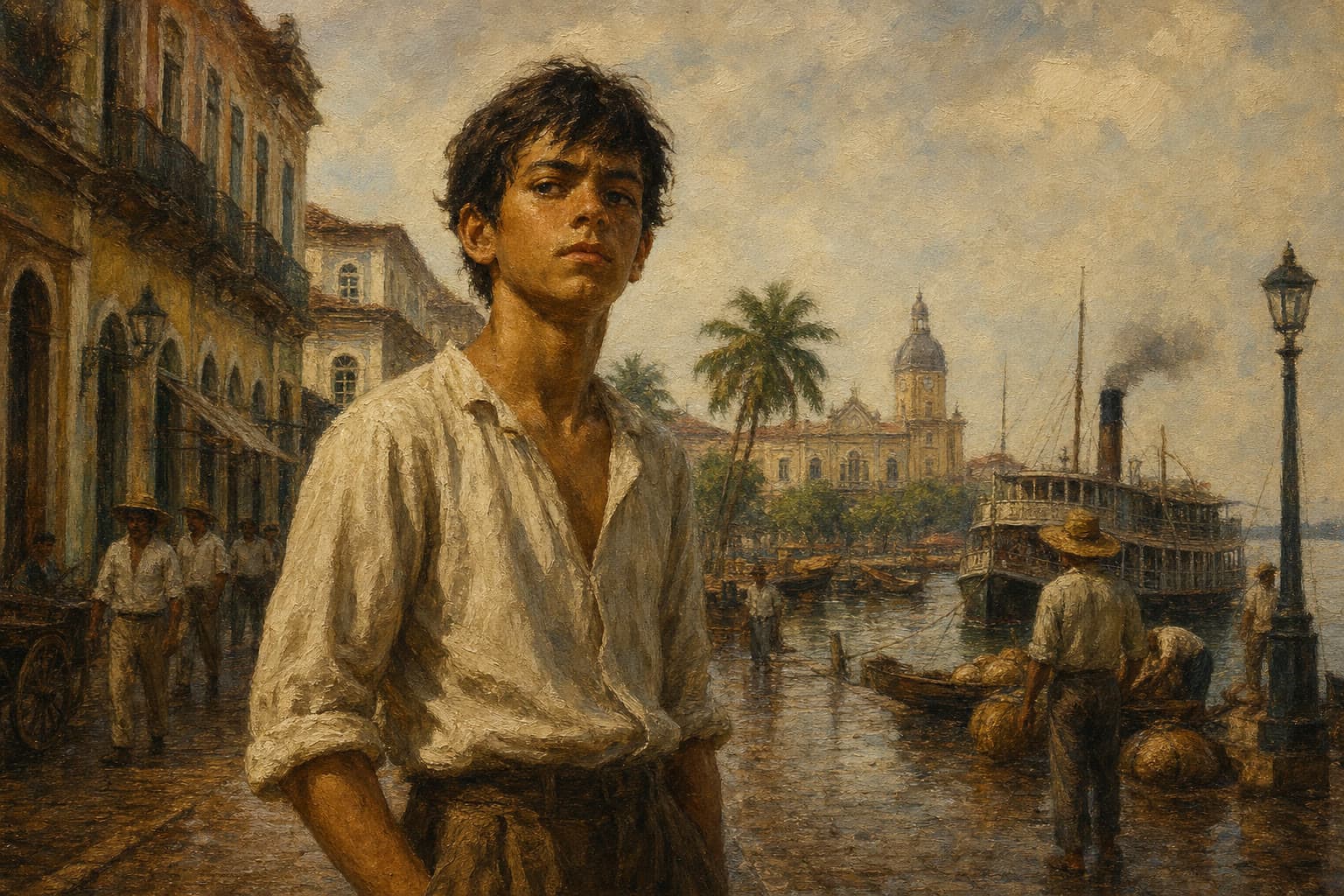 Young Carlos Gracie on the Belém waterfront in the early 1900s