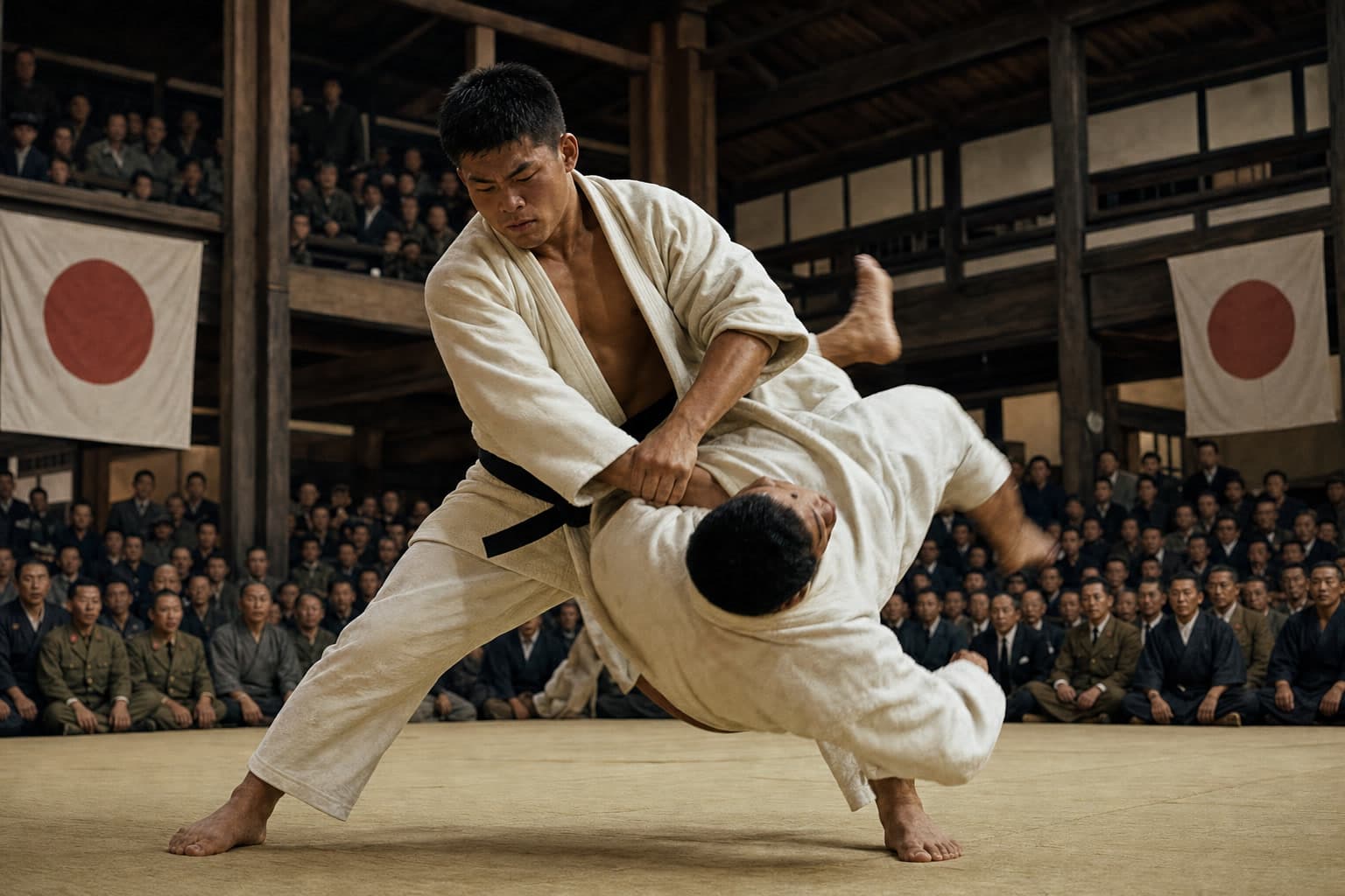Masahiko Kimura winning an All-Japan Judo Championship final in the late 1930s
